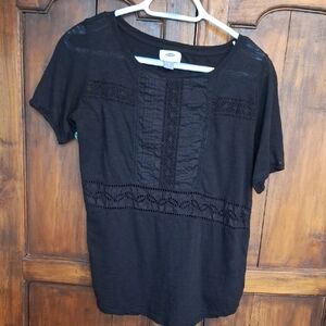 Old Navy Black Crochet Blouse